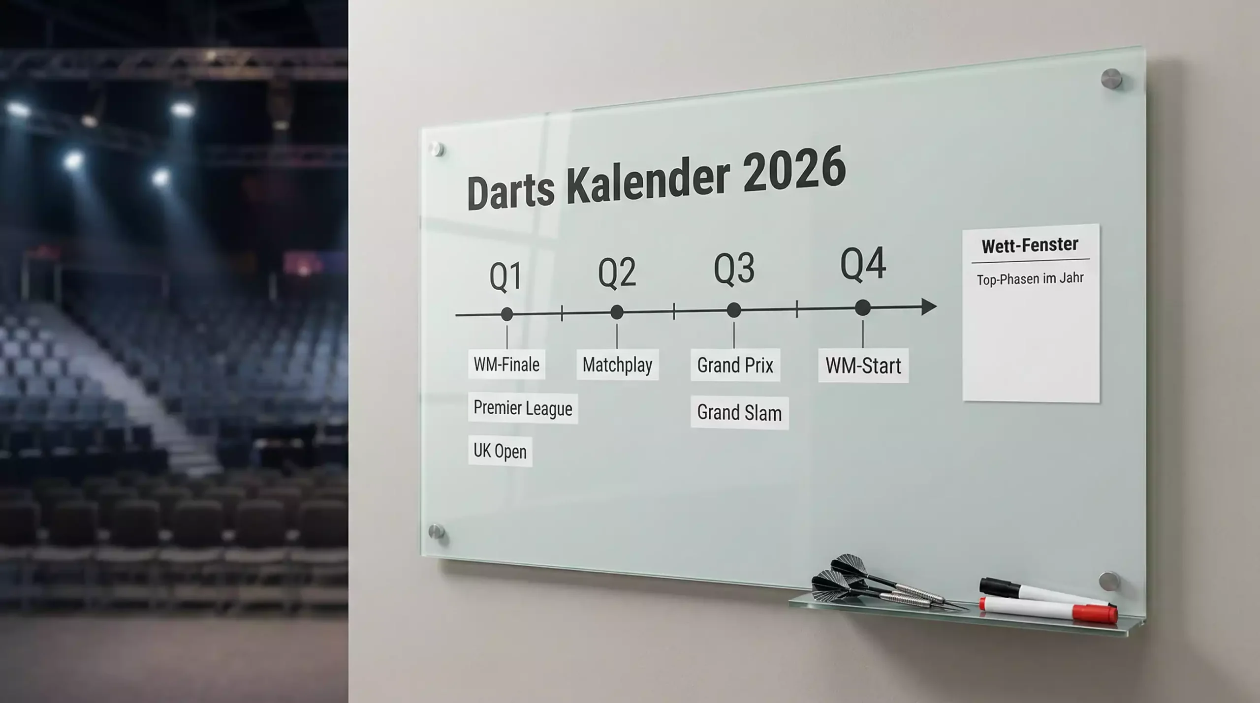 Darts Saison-Kalender 2026 – PDC-Turniere und Wett-Fenster