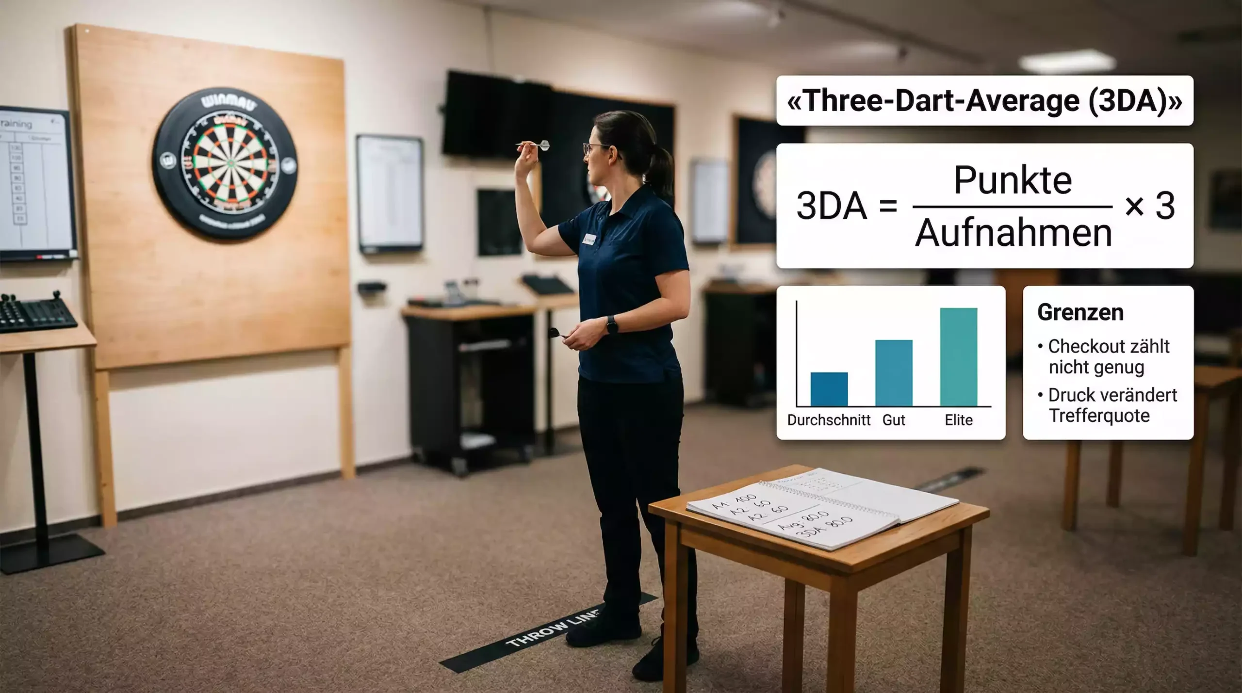 Darts Three-Dart-Average – Berechnung und Benchmarks